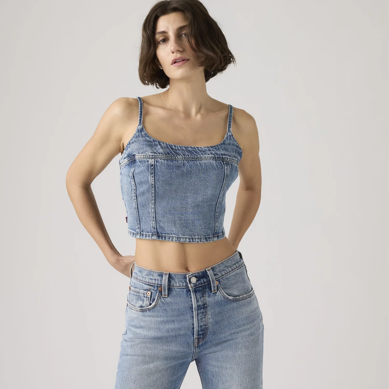 Джинсовая майка-топ Jadine Levi's, Medium Wash