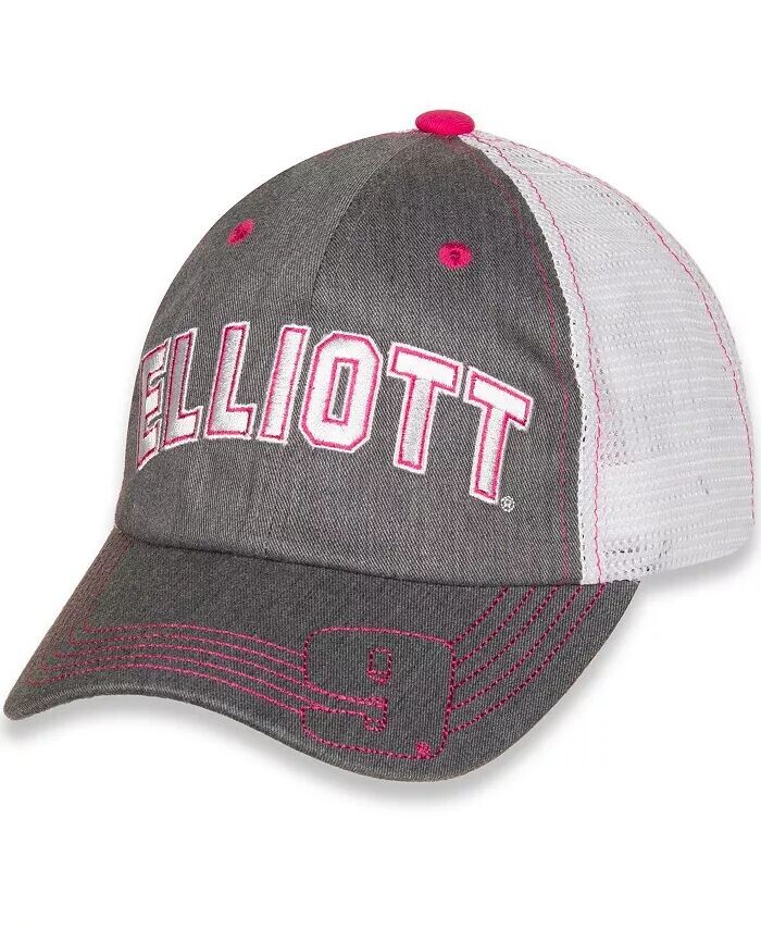 

Серо-белая регулируемая шапка Chase Elliott Favorite Driver для больших девочек Hendrick Motorsports Team Collection, серый