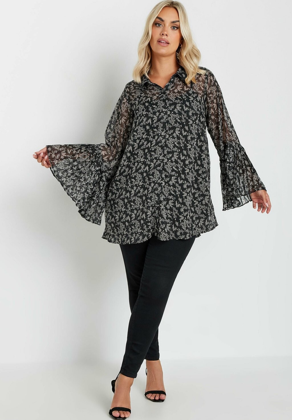 

Блузка на пуговицах FLARED SLEEVE Yours Clothing, антрацит