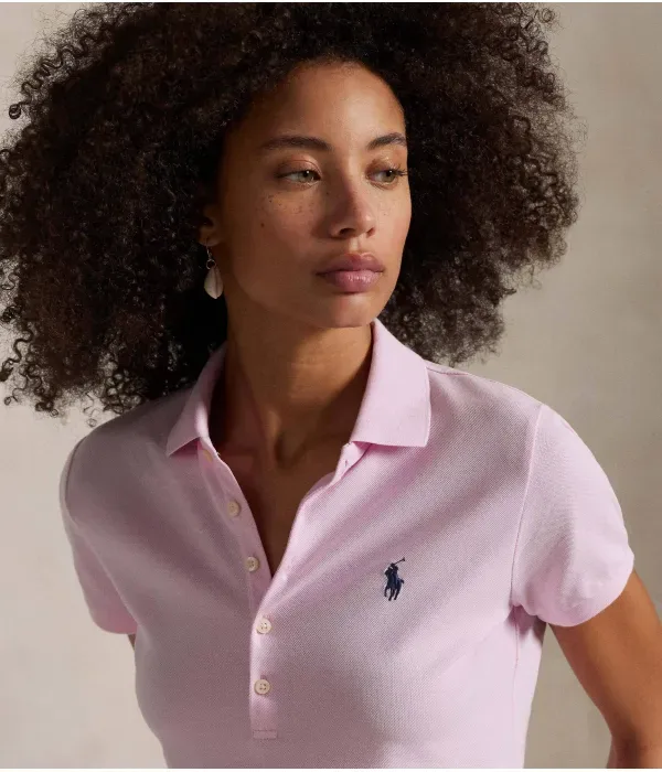 Поло Джули slim fit Polo Ralph Lauren, пудрово-розовый — фото 4