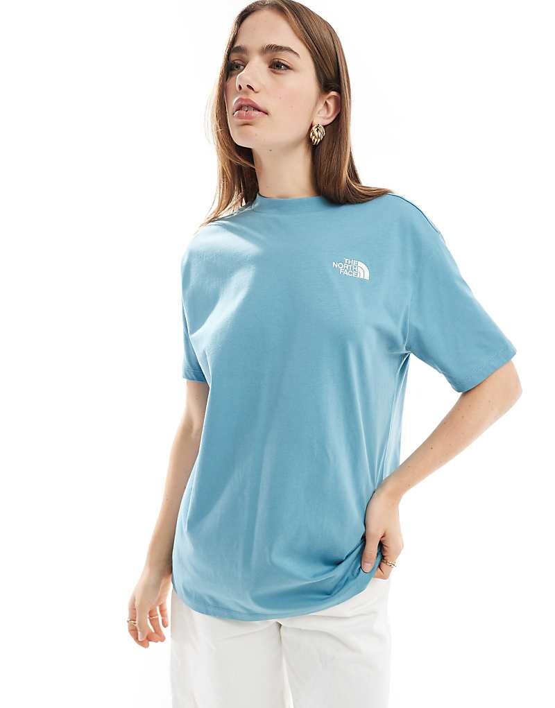 

The North Face – Essential – Синяя футболка оверсайз с логотипом
