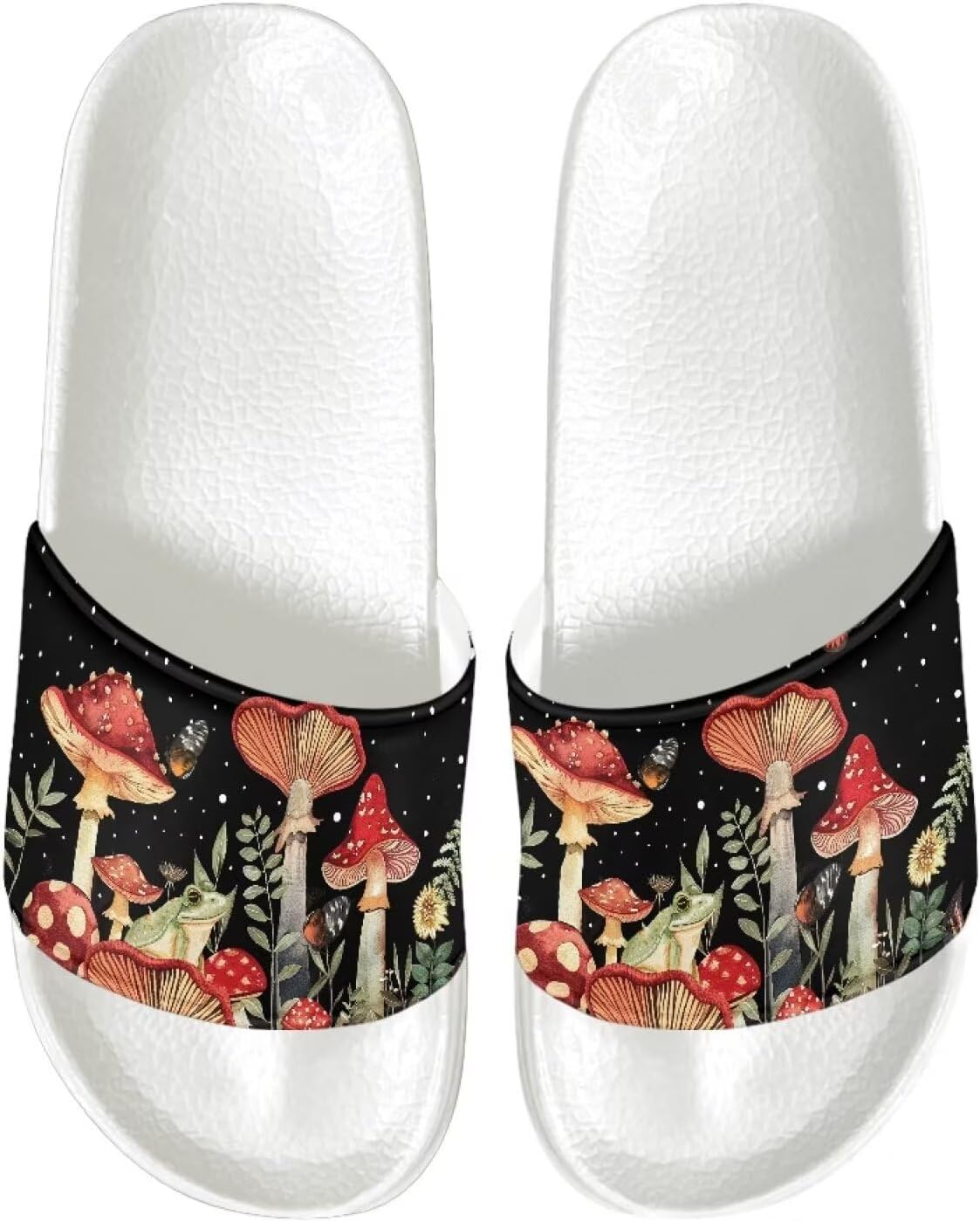 

Тапочки для женщин и мужчин, нескользящие, быстро сохнущие, для душа, сандалии для ванной Judentidos, Mushroom Butterfly