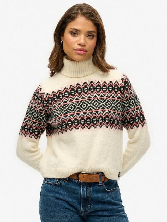 

Джемпер с круглым вырезом fair isle Superdry, экрю