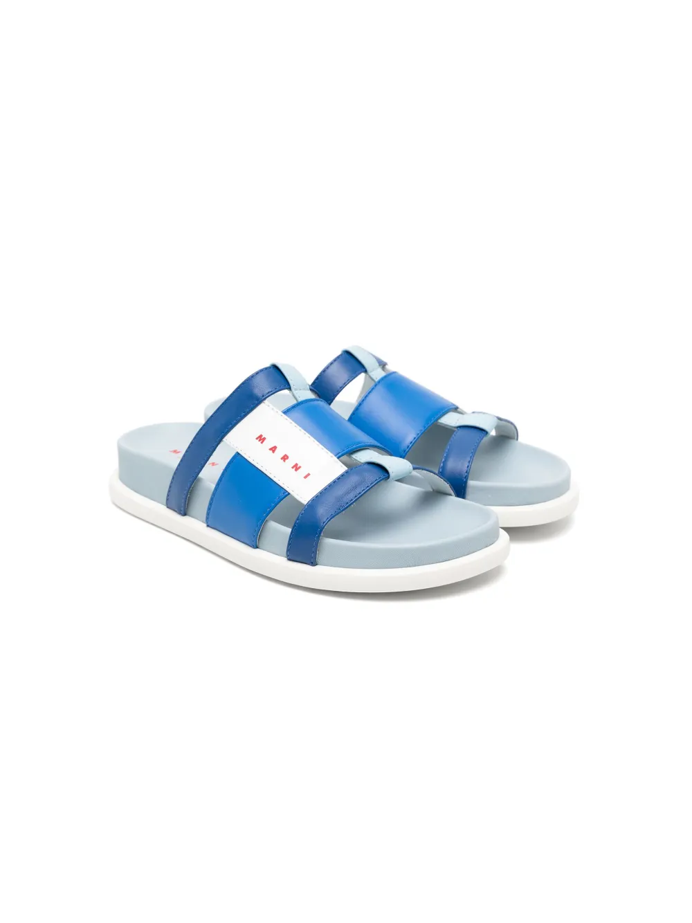 

Шлепанцы с логотипом Marni Kids, синий