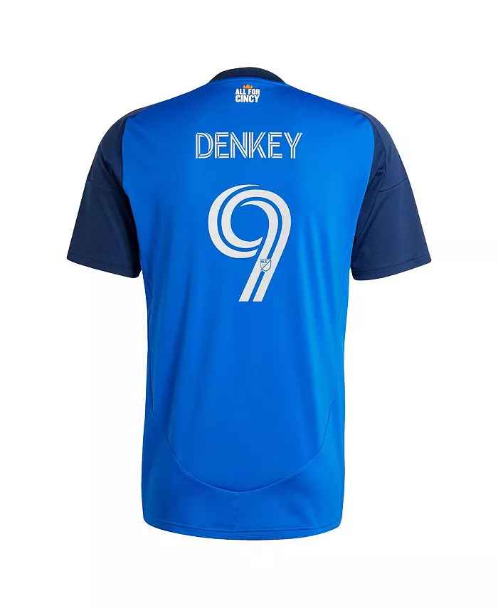 Мужская футболка Kevin Denkey Blue FC Cincinnati 2025 Orange and Blue Legacy Kit Replica Player Jersey adidas — фото 3