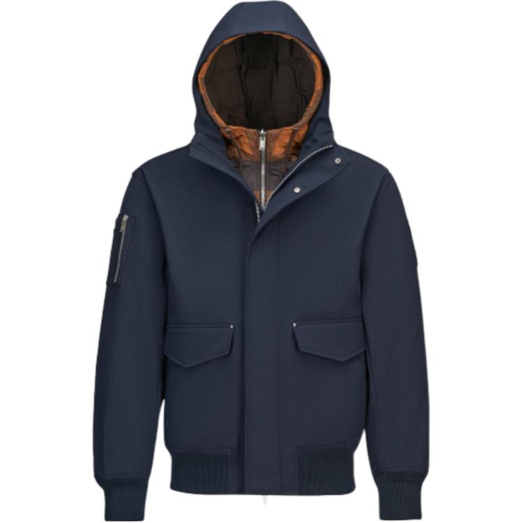 

Moose Knuckles Пуховик мужской, Marine Blue/Ginger Yellow Plaid