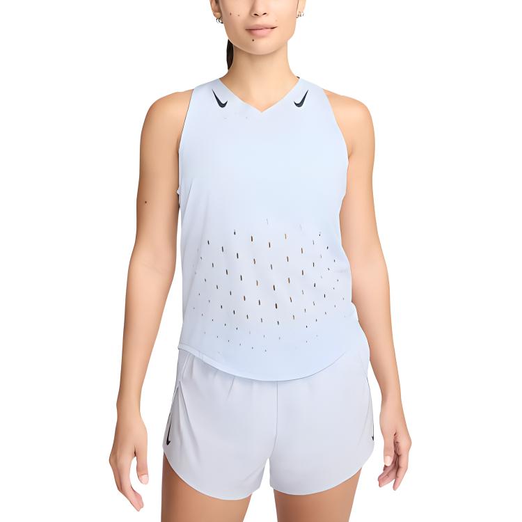 Женская майка для бега AeroSwift Dri-FIT Adv Nike, soccer серый/obsidian color — фото 3