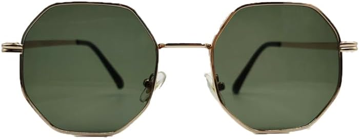 

Ретро-солнцезащитные очки квадратной формы для мужчин и женщин, винтажные квадратные солнцезащитные очки, очки для вождения на открытом воздухе с защитой от УФ-излучения UQKY, Gold Green