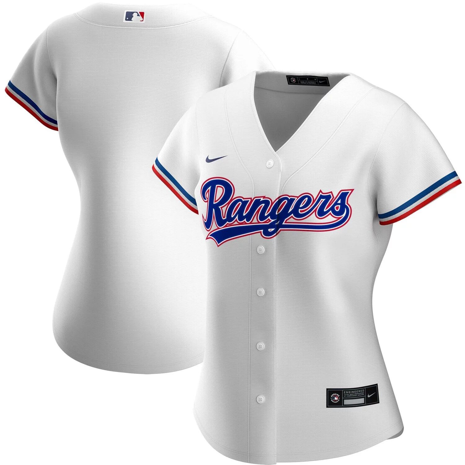 Женская белая домашняя футболка Nike Texas Rangers, реплика команды Nike — фото 4