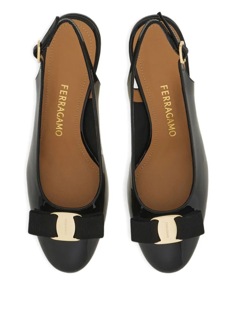 Туфли Vara 50 с ремешком на пятке и бантом Ferragamo, черный — фото 4