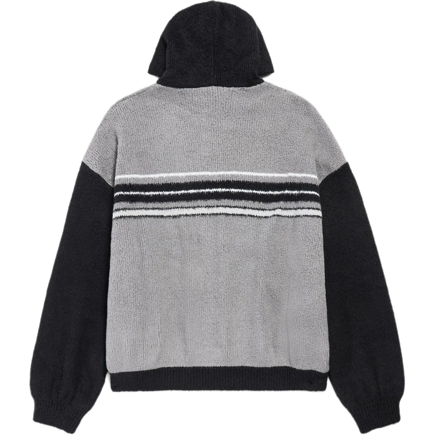 Куртка вязаная на молнии с вышитым логотипом Balenciaga, Gray — фото 3