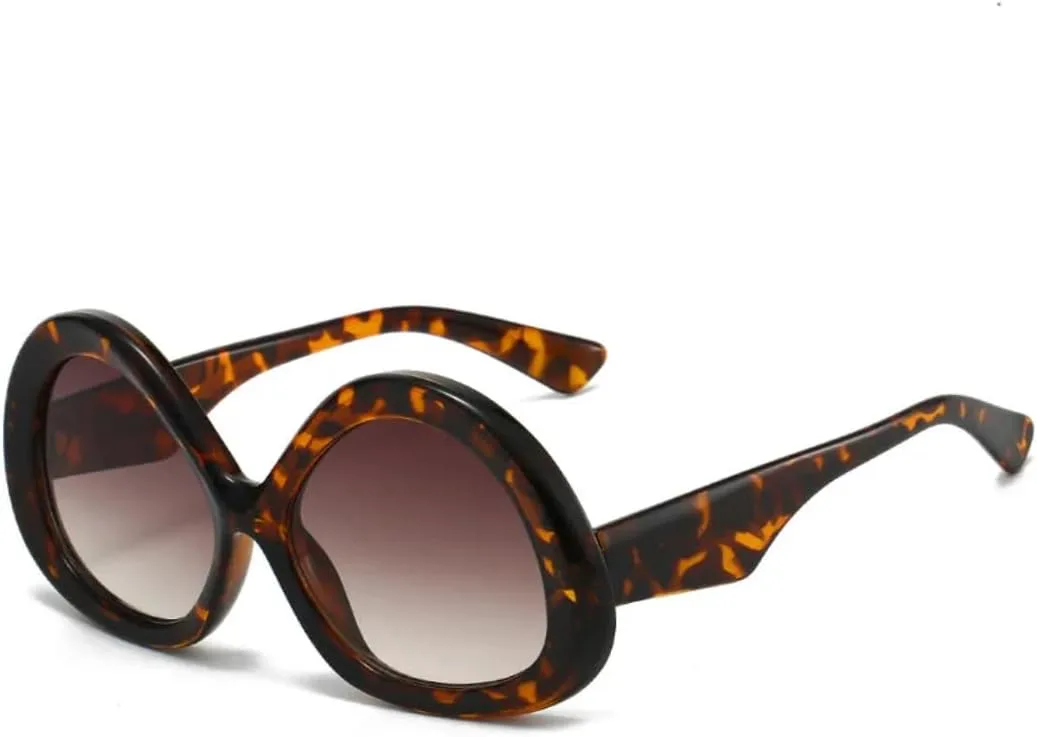 

Винтажные женские солнцезащитные очки, модные, градиентные, в стиле панк, роскошные, с леопардовым принтом, защита от УФ-излучения UV400 TOIPASTN, Leopard-brown