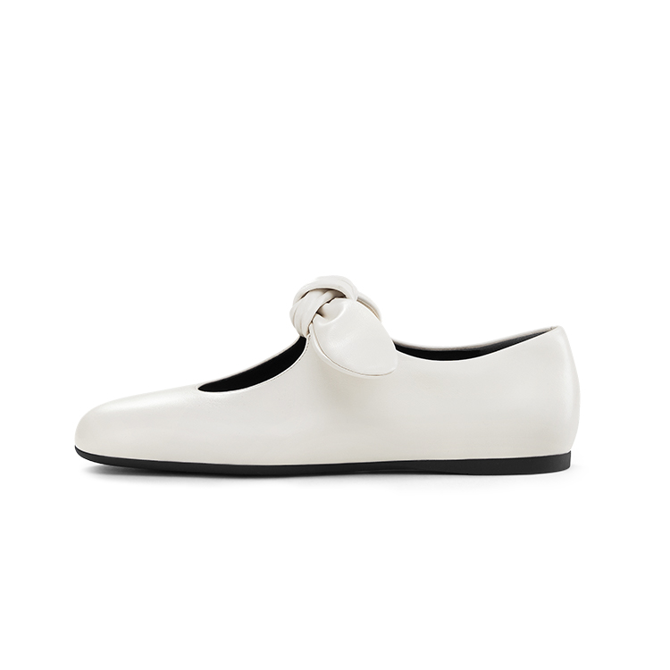Туфли Мэри Джейн на плоской подошве женские 7or9, [Soft Air Cotton]Cream Palmiers-Ecru-1Cm