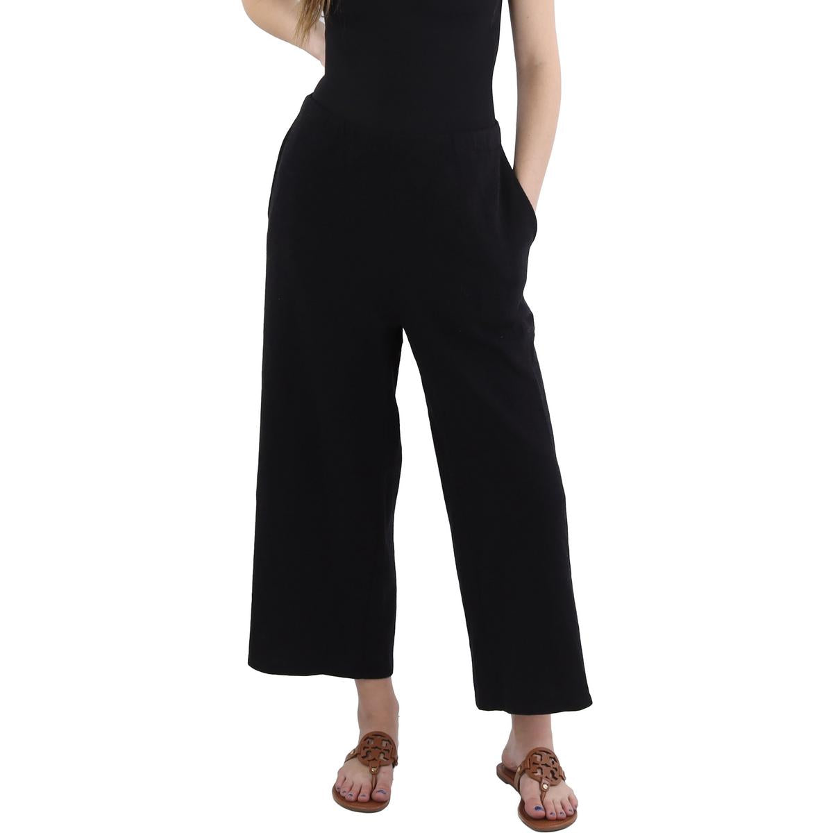

Женские широкие удобные укороченные брюки Eileen Fisher, черный