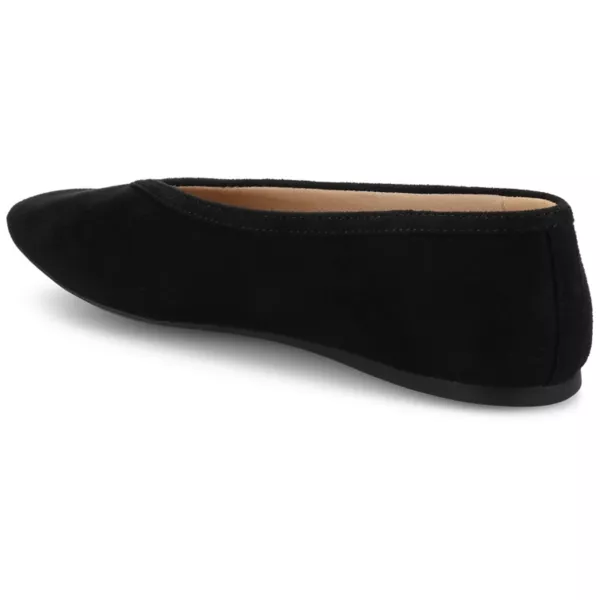 Женские балетки Fortune с миндалевидным носком Journee, цвет black suede — фото 4