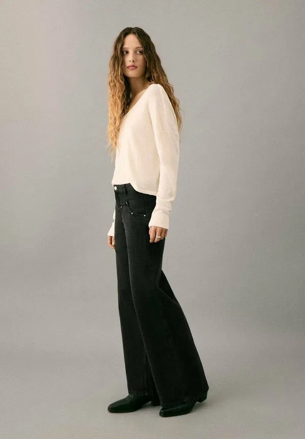 Подростковые джинсы свободного кроя Mango Kids, Black Denim — фото 2