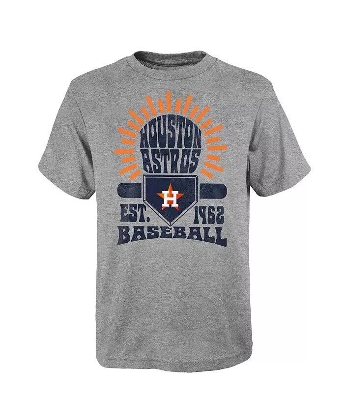 

Серая футболка Big Boys and Girls Houston Astros Sun Burst Outerstuff, серый