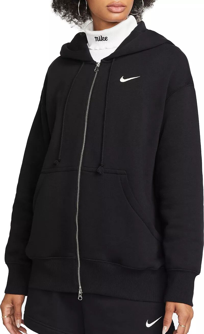 

Женская объемная худи с молнией во всю длину Nike Sportswear из флиса Phoenix, черный