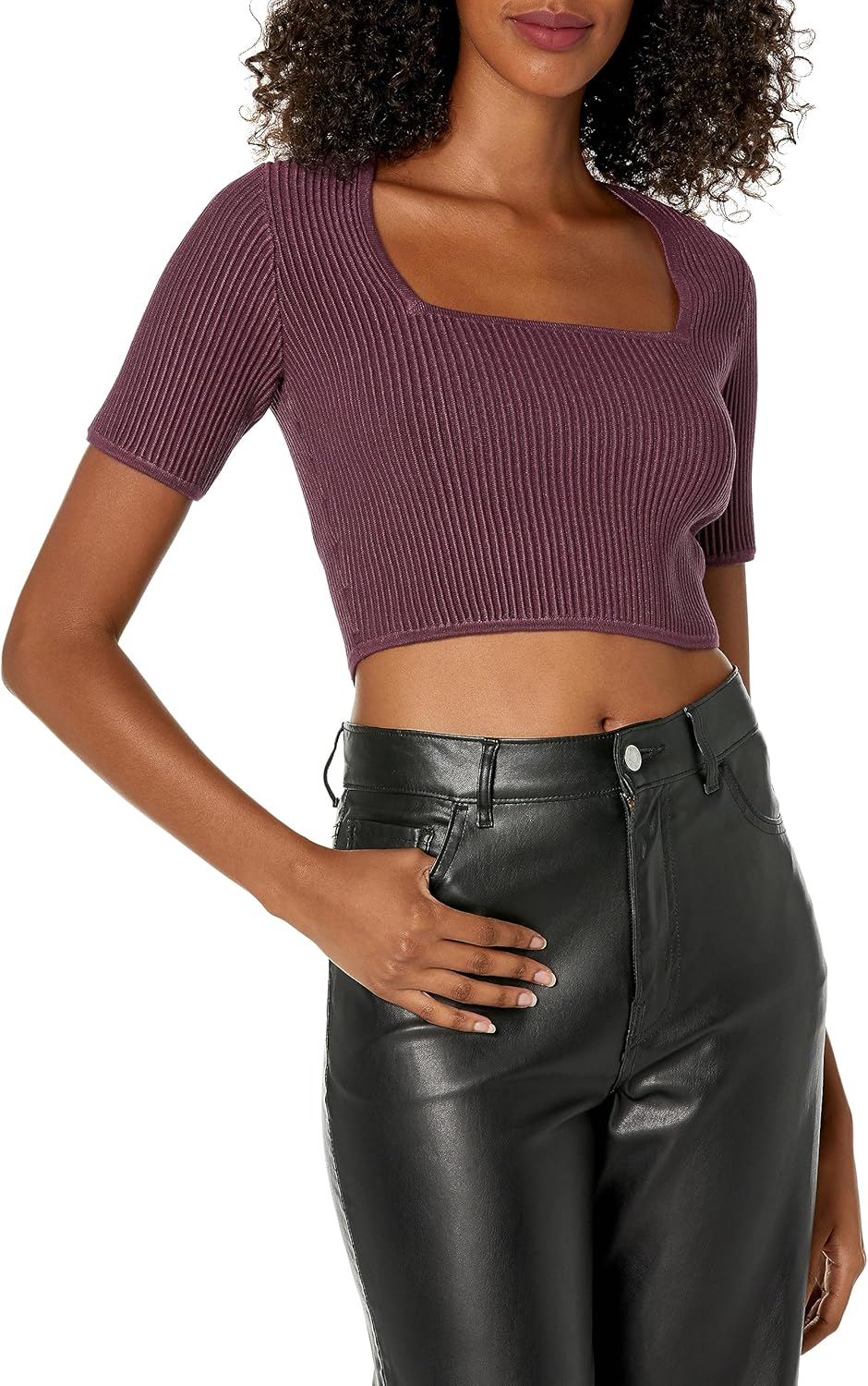 

GUESS Женский короткий рукав свитер Ottoman Marciela, Black Cherry