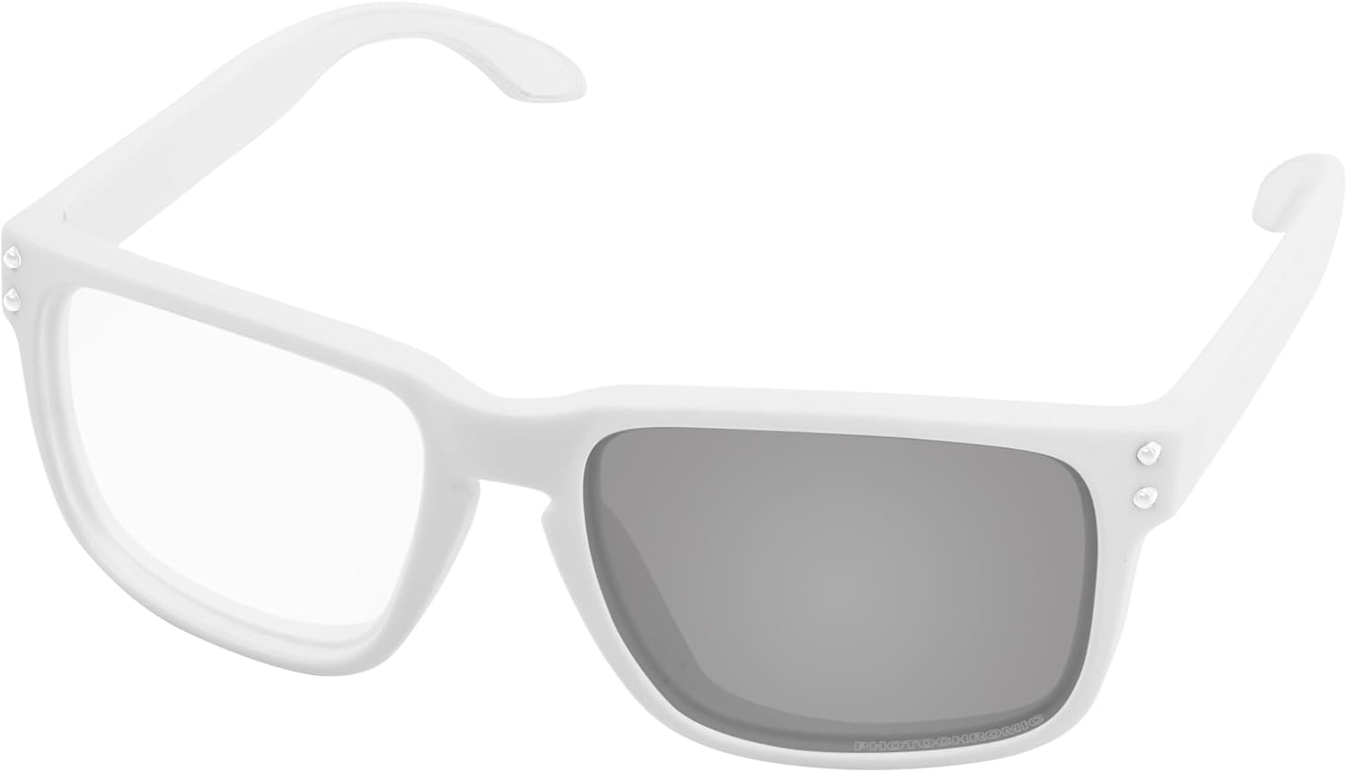 

Квадратные поляризованные солнцезащитные очки для мужчин и женщин, для активного отдыха, вождения, езды на велосипеде, с линзами, защищающими от УФ-излучения UV400 LenzReborn, White Frame Silver Rivet Photochromic Lens