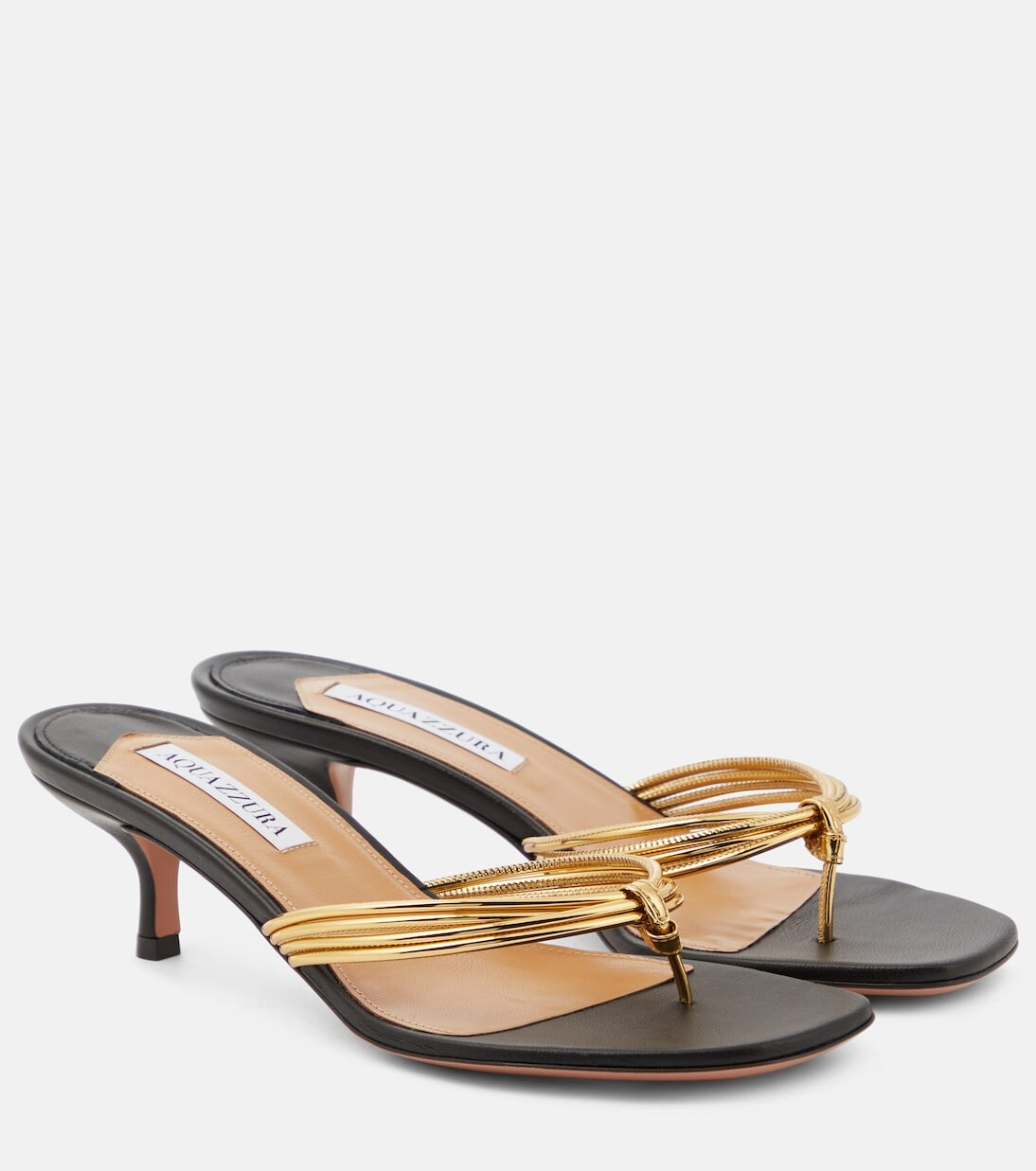 Босоножки essential 50 на ремешках Aquazzura, черный