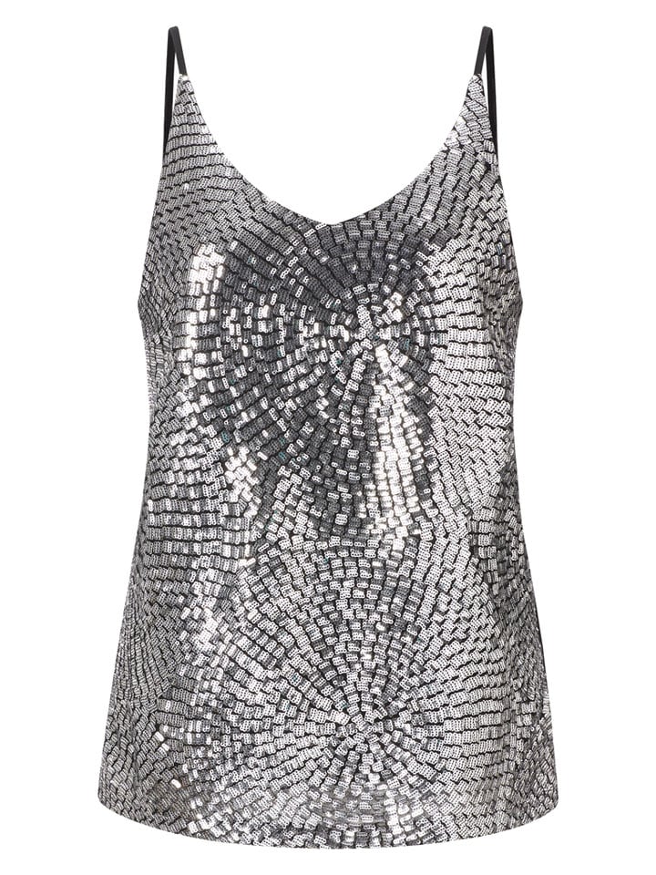 

Rich&Royal Топ с пайетками серебристого цвета