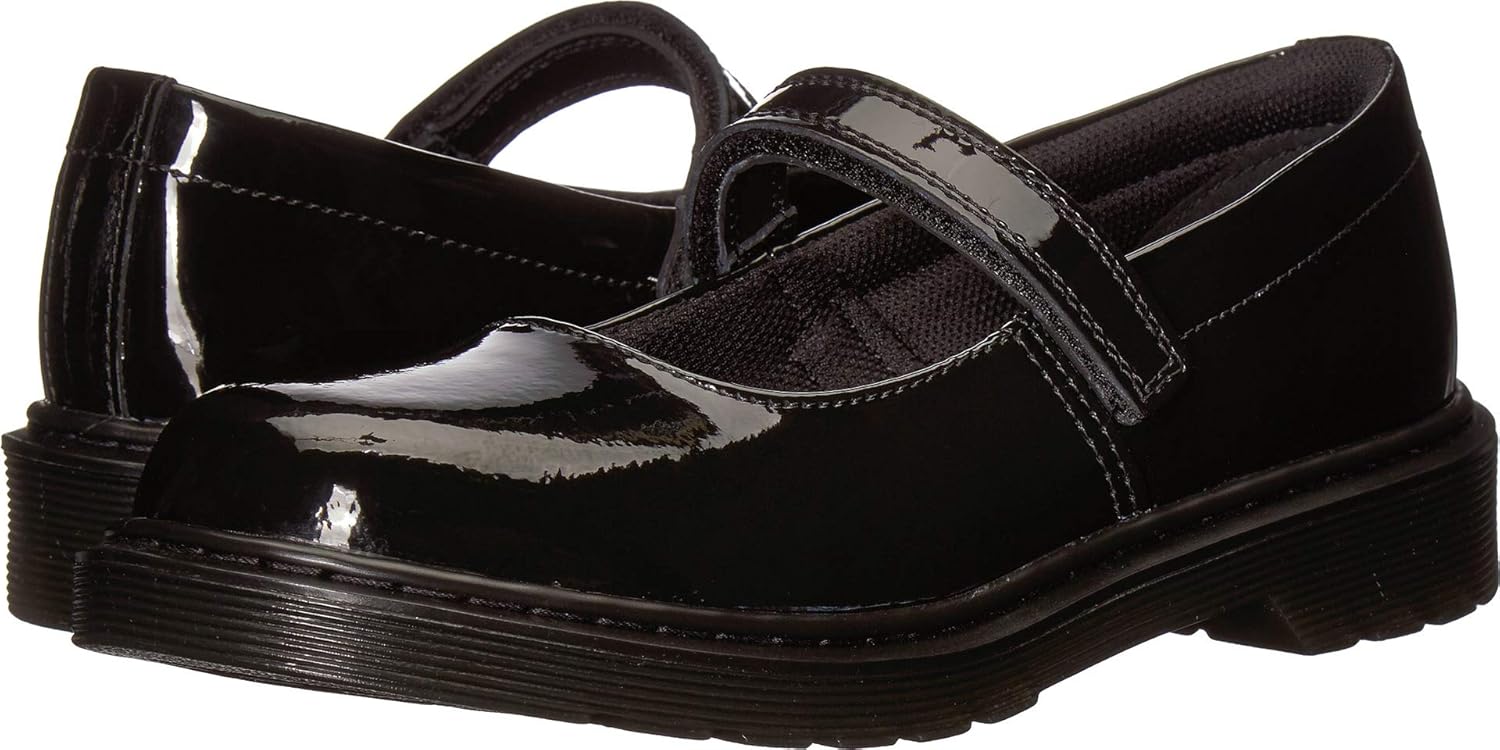 Dr. Martens Maccy Mary Jane (Little Kid/Big Kid), Black Patent 1 — фото 2
