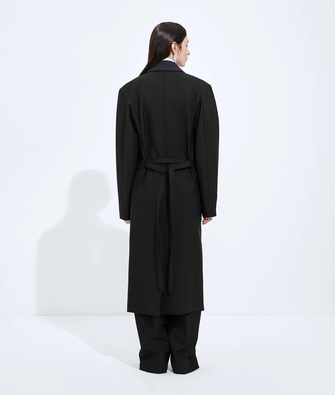 Пальто из разделяемой шерсти и мохера BOTTEGA VENETA, черный — фото 3