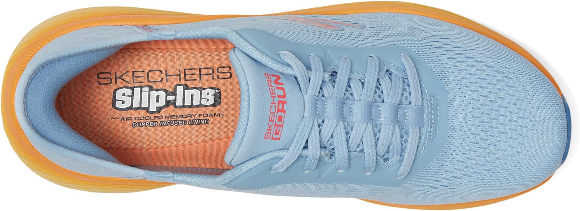Кроссовки SKECHERS Max Cushioning Elite 2.0 Solace Hands Free Slip-Ins, цвет Blue/Orange — фото 2