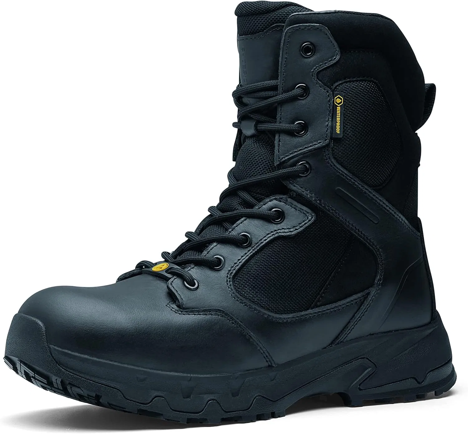 Shoes for Crews Рабочие ботинки Crews Defense High Work Shoes (без стального подноска), сертифицированные по стандарту CE 02 HRO WR SRC, унисекс, с нескользящей подошвой, водонепроницаемые, для мужчин и женщин