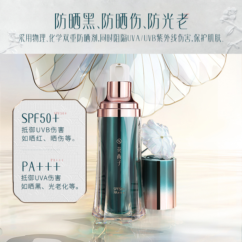 Набор из 2 солнцезащитных лосьонов little dai umbrella jade beauty cloud yarn с защитой от ультрафиолета spf50 pa+++ Florasis — фото 3
