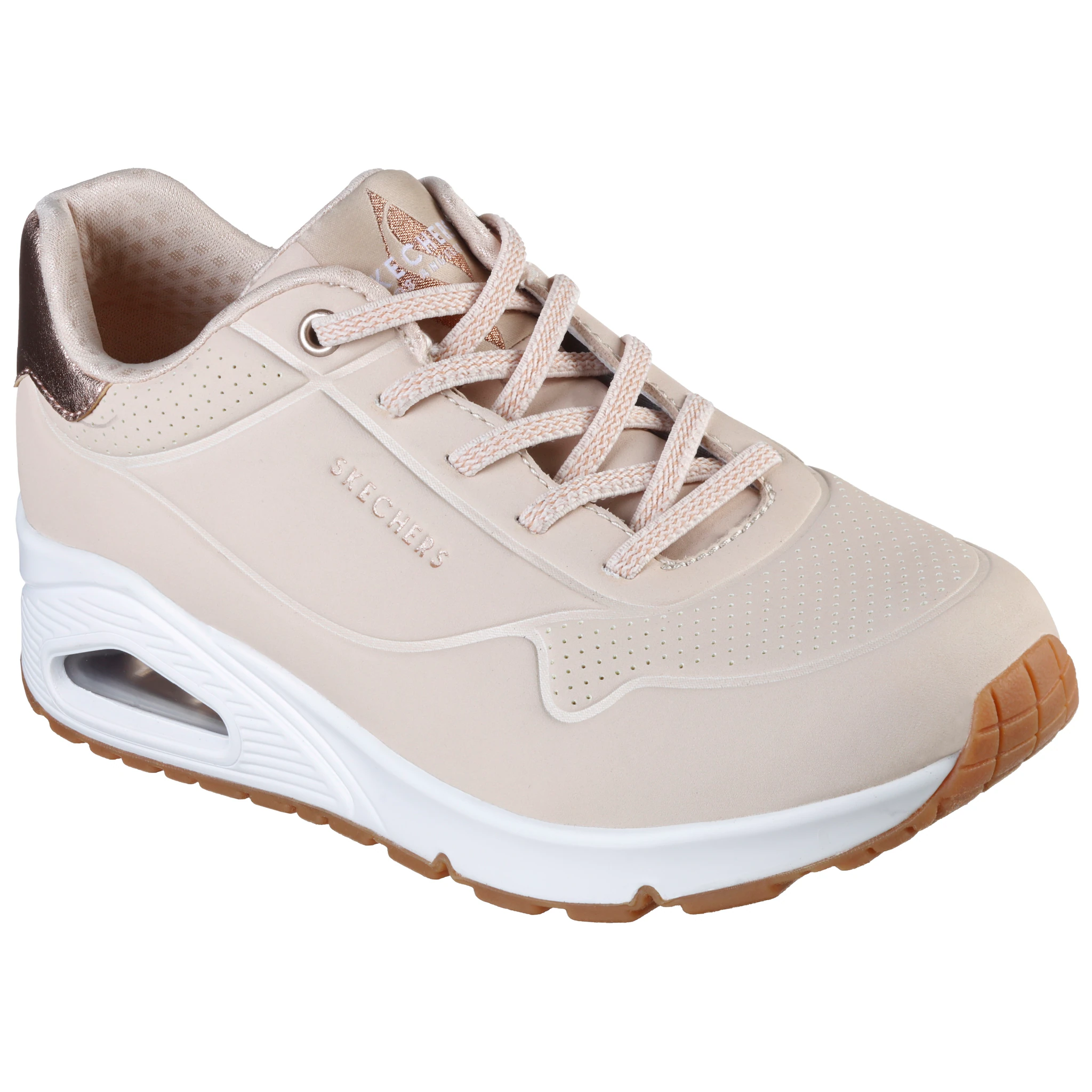 Слипоны Skechers "UNO SHIMMER AWAY", тапочки, повседневная обувь, полуботинки на модной танкетке, цвет Natur