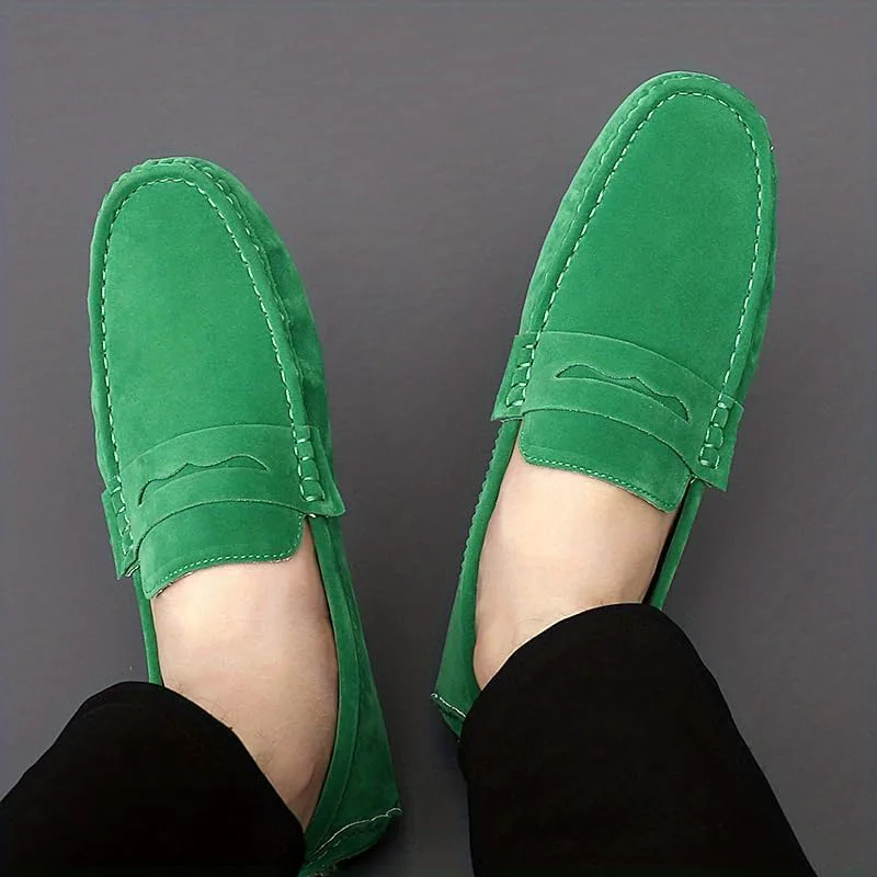 Мужские мокасины Penny Loafer, водительские туфли, удобные нескользящие слипоны, мужская обувь на все сезоны Hhhchpm, зеленый — фото 4