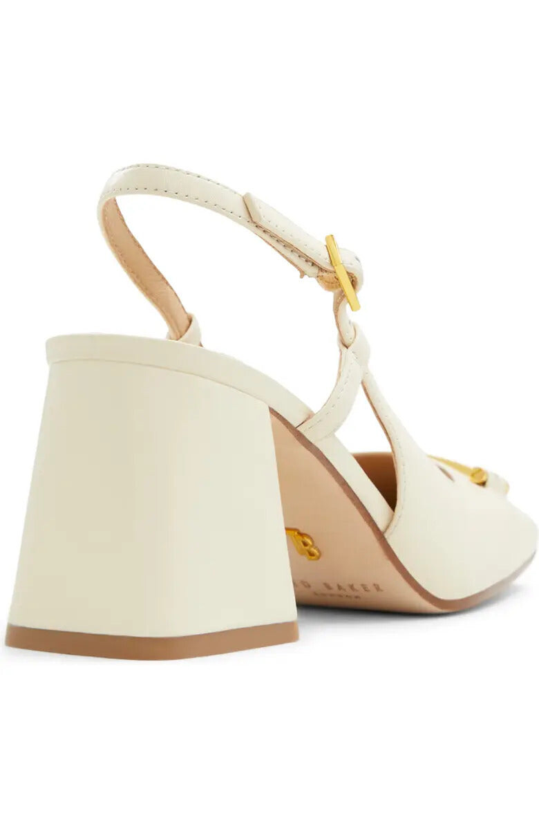 Женские кожаные туфли с открытой пяткой Ted Baker Mia Icon, белый — фото 2
