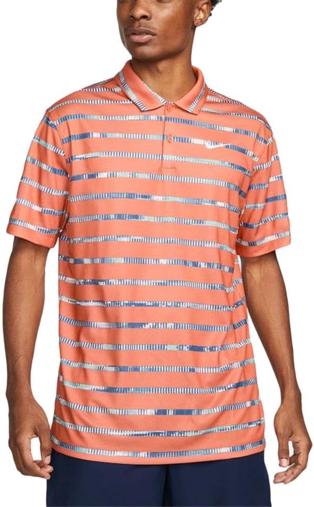 

Мужская полосатая футболка-поло для гольфа Nike Dri-Fit, Madder Root 2.0