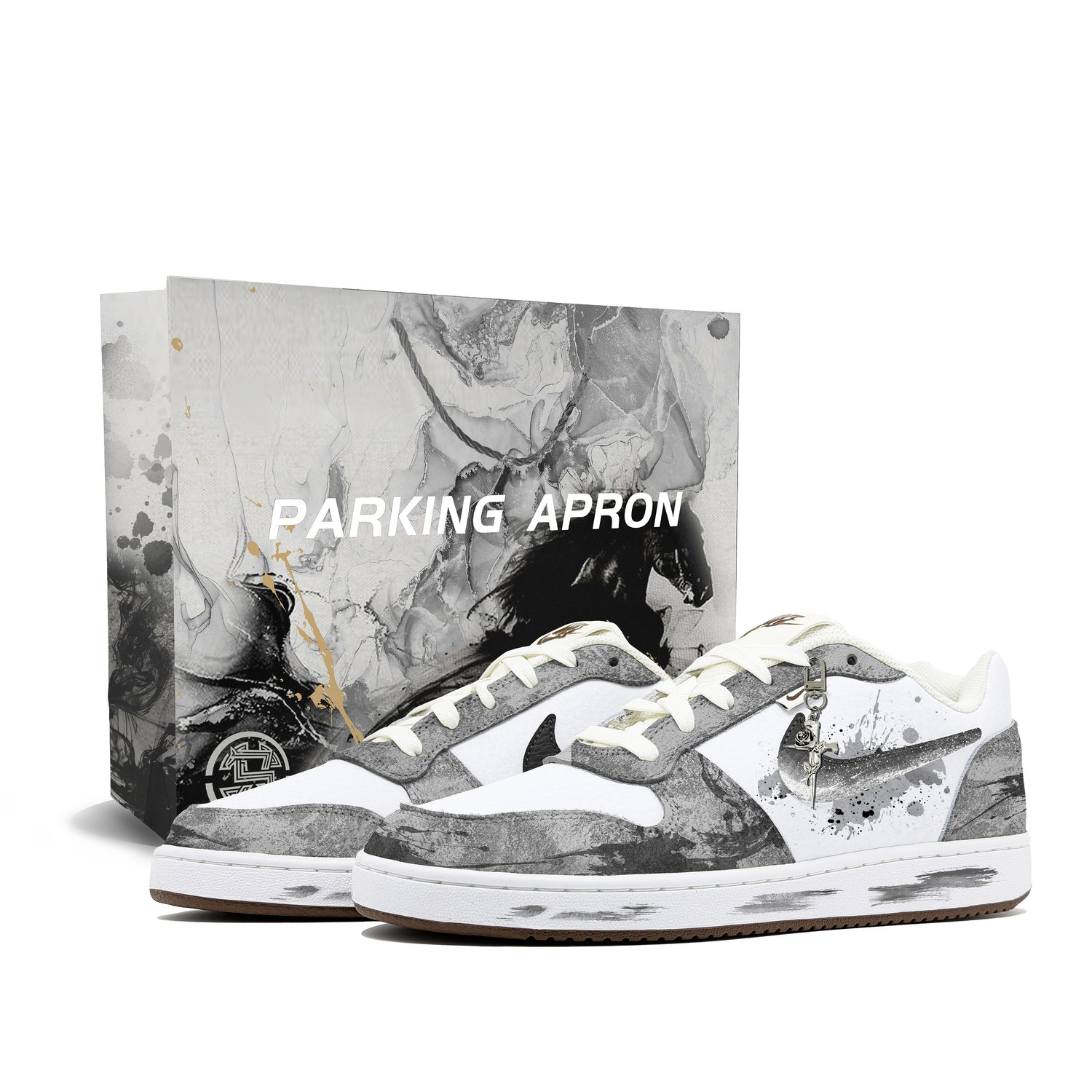 

EBERNON Ink Dyed Blank Mirror Cushioning, Wear Resistant Low top Skateboard Shoes Men's Nike, серый