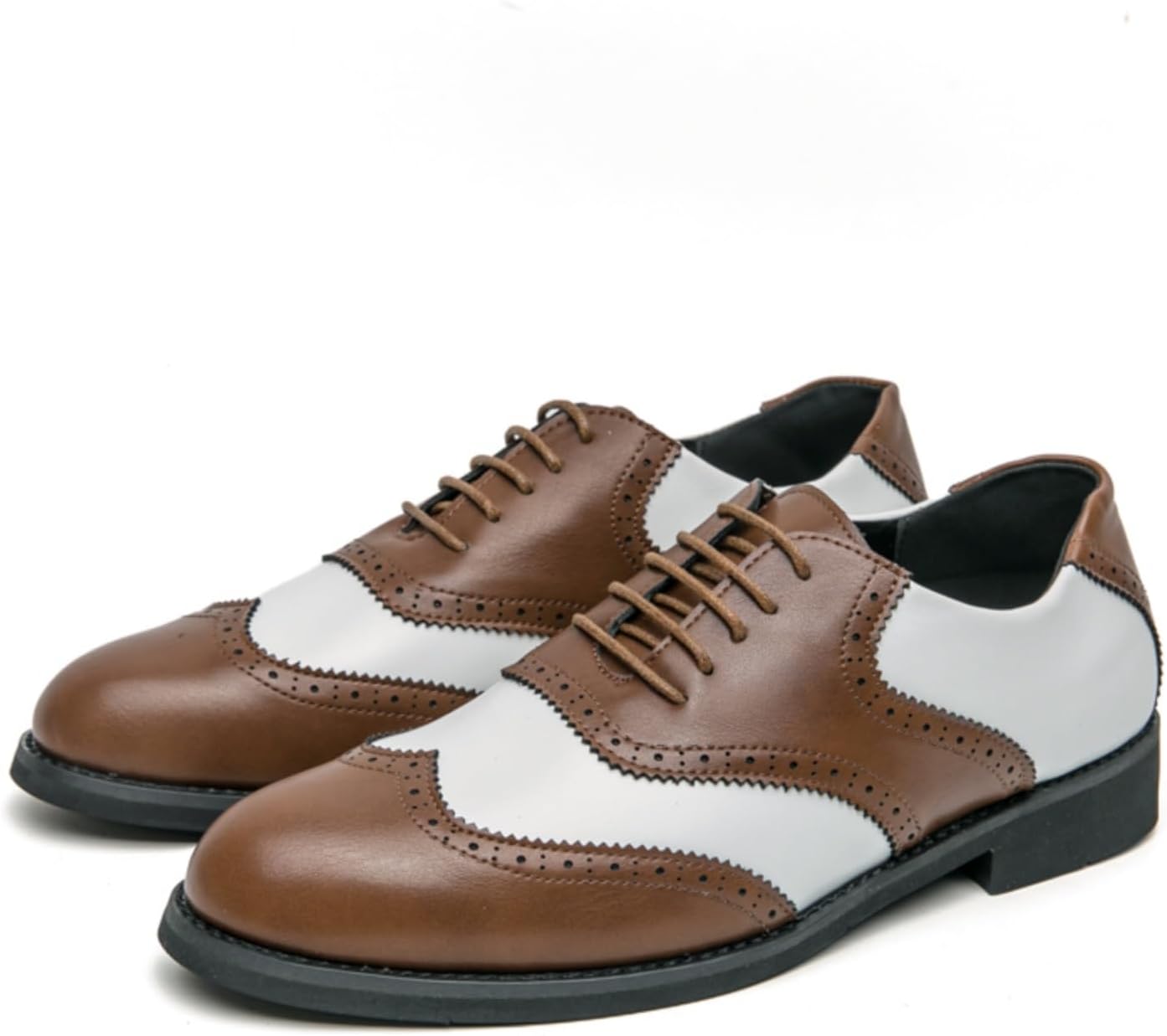 

Мужские винтажные двухцветные броги с крылатым носком Qwuieoin, коричневый