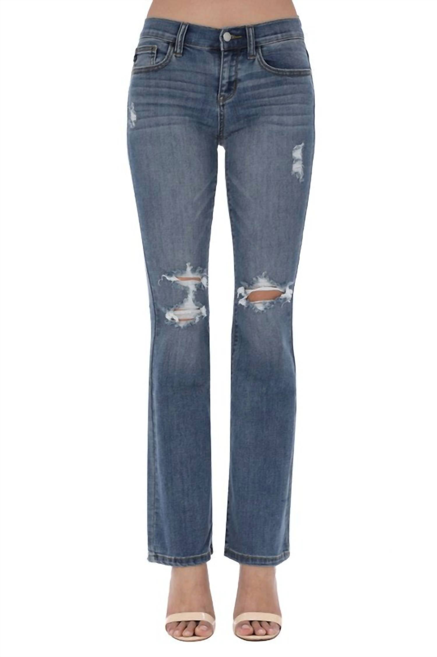 

Джинсы Boot Cut Destructed - Большие размеры, Деним Judy Blue, Denim