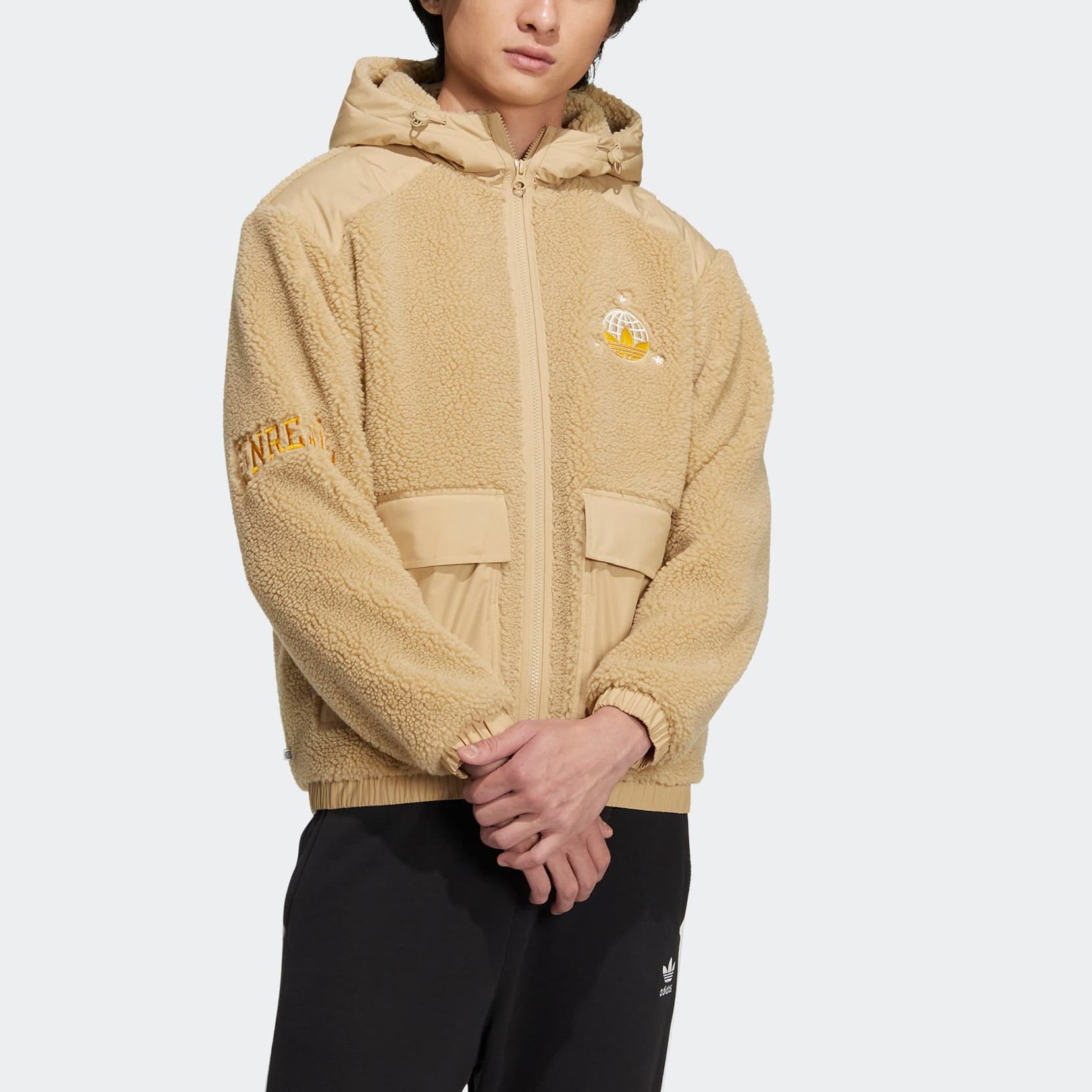 Куртка adidas originals Mc Sherpa Jacket Logo HS2006, желтый — фото 2
