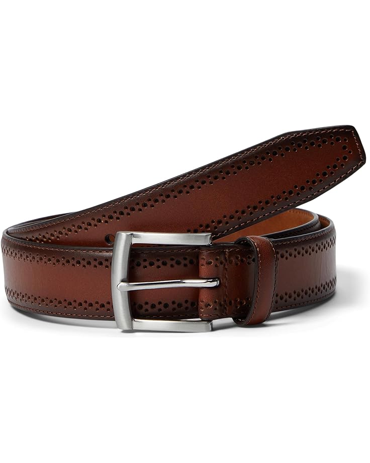 

Ремень Johnston & Murphy Perfed Edge Belt, цвет Cognac