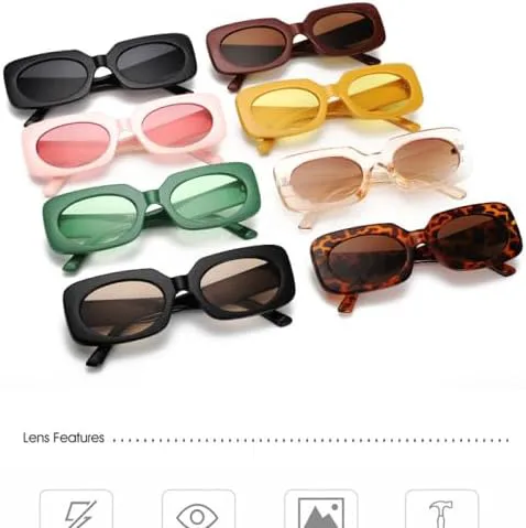 

2027 Женские квадратные солнцезащитные очки Модные розовые солнцезащитные очки для мужчин Трендовые очки конфетных цветов Женские очки UV400 MTZJH, Yellow