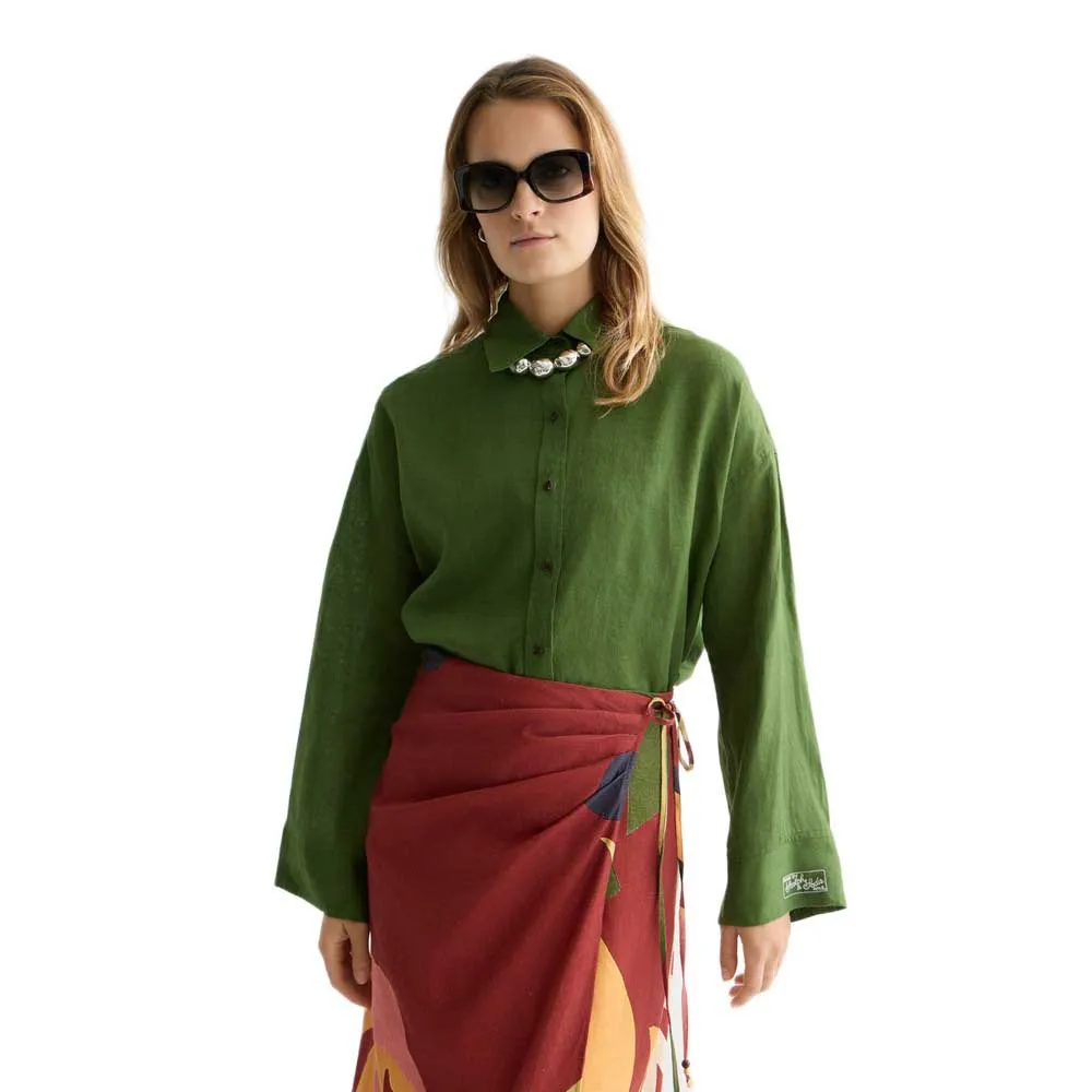 

Рубашка с длинным рукавом из льна Scotch & Soda U9B01337T, зеленый