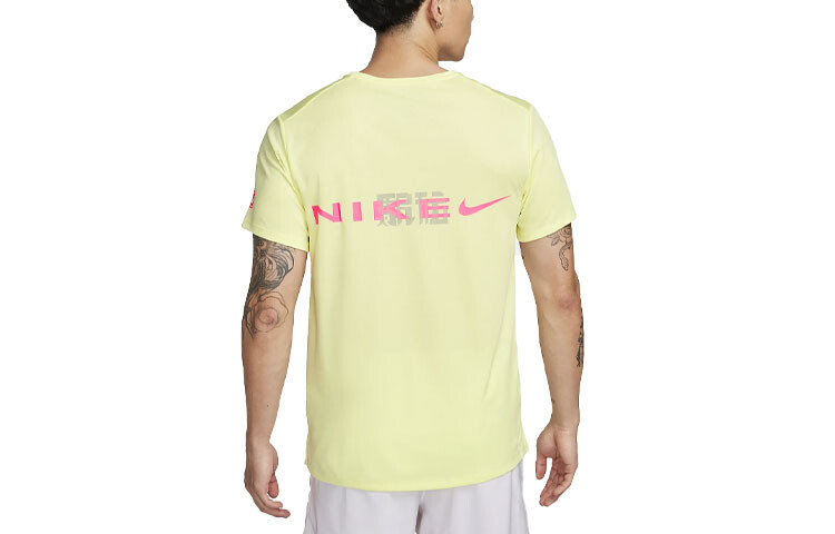 Футболка Dri-Fit мужская кислотно-желтая Nike, желтый — фото 2