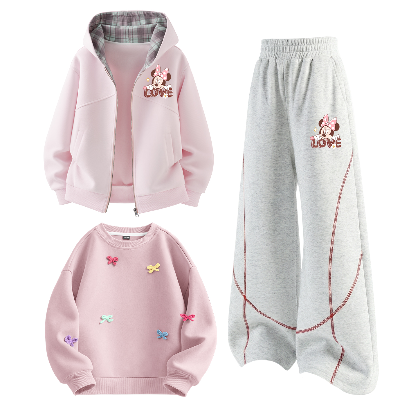 

Детский спортивный комплект Casual из 3 предметов Disney, di warm flower k cherry blossom розовый+di warm flower k белый heather серый+solid color lotus розовый
