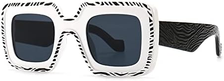 

Винтажные квадратные солнцезащитные очки большого размера 2027 года для женщин и мужчин, с крупной оправой, для путешествий, с защитой от УФ-излучения UV400 MTZJH, White Black