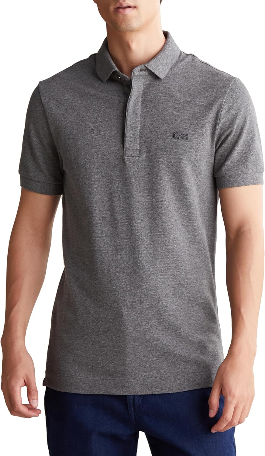 

Мужская поло-рубашка Lacoste Regular Fit Stretch Paris (с коротким рукавом) PH5522L (старый цвет), серый