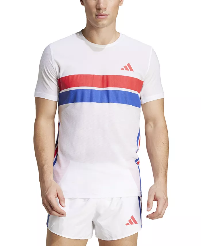 

Мужская футболка Adizero Graphic Slim-Fit adidas, белый
