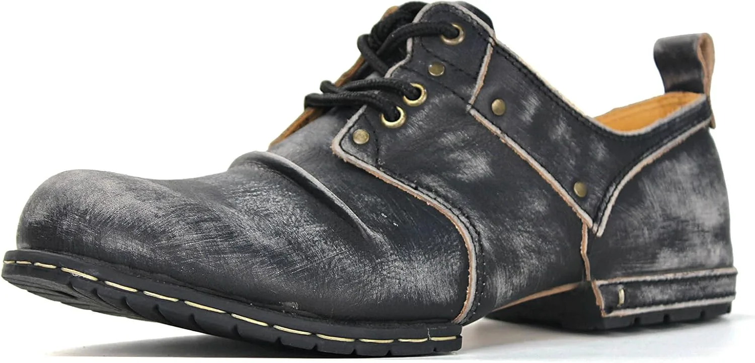 

Мужские мотоботы OSSTONE, модные шнурованные кожаные чукка, повседневная обувь OS-6015-1-RED-BROWN-R, черный