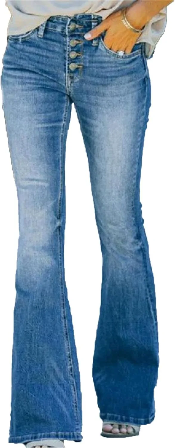 

Женские джинсы Slim Fit с расклешенным низом и эластичным поясом DGHM-JLMY