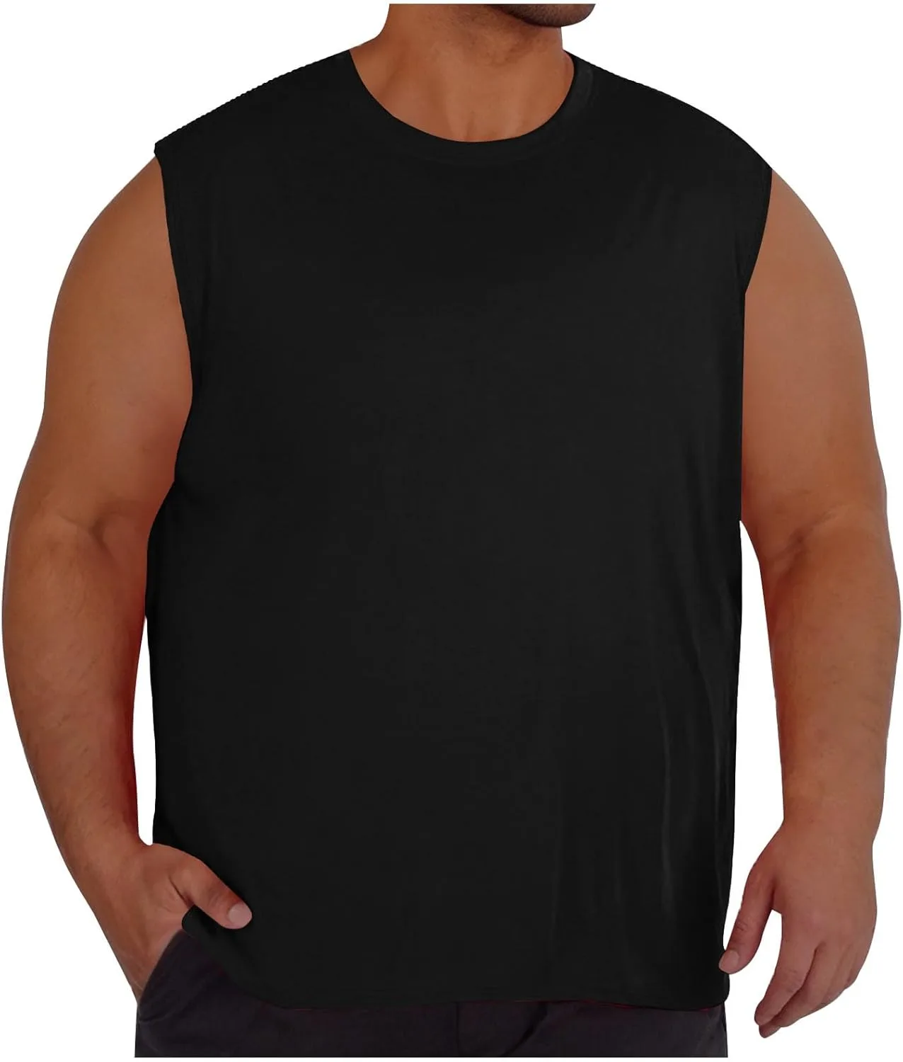 

Мужская футболка-майка Plus Size летняя безрукавка Round Neck спортивная быстросохнущая TXGMNA